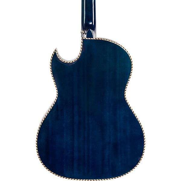 H. Jimenez LBQ4E El Patron Acoustic-Electric Bajo Quinto Transparent Blue