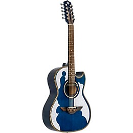 H. Jimenez LBQ4E El Patron Acoustic-Electric Bajo Quinto Transparent Blue