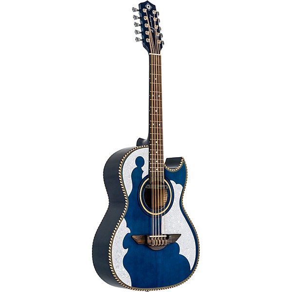 H. Jimenez LBQ4E El Patron Acoustic-Electric Bajo Quinto Transparent Blue