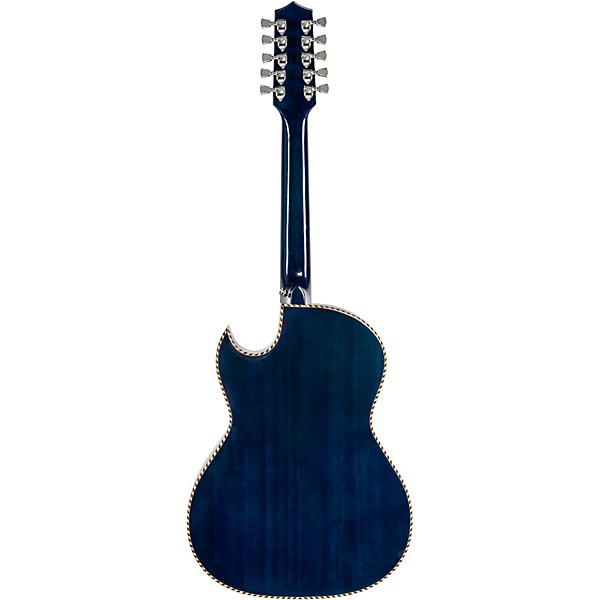 H. Jimenez LBQ4E El Patron Acoustic-Electric Bajo Quinto Transparent Blue