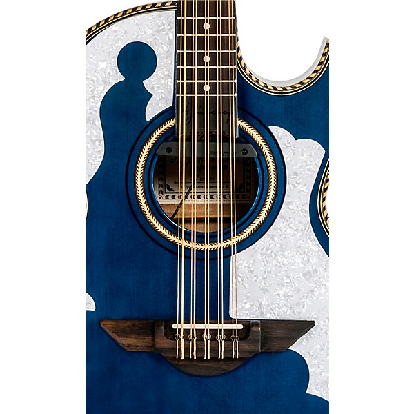 H. Jimenez LBQ4E El Patron Acoustic-Electric Bajo Quinto Transparent Blue