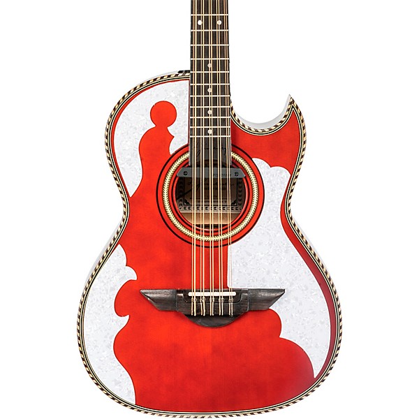 H. Jimenez LBQ4E El Patron Acoustic-Electric Bajo Quinto Transparent Red