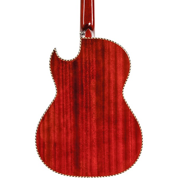 H. Jimenez LBQ4E El Patron Acoustic-Electric Bajo Quinto Transparent Red