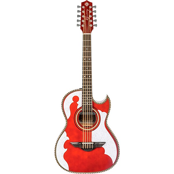 H. Jimenez LBQ4E El Patron Acoustic-Electric Bajo Quinto Transparent Red