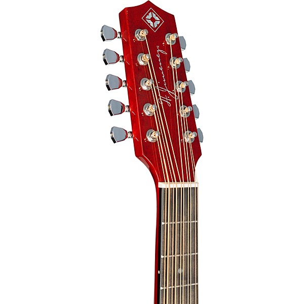 H. Jimenez LBQ4E El Patron Acoustic-Electric Bajo Quinto Transparent Red