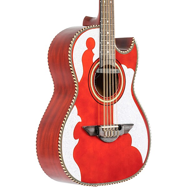 H. Jimenez LBQ4E El Patron Acoustic-Electric Bajo Quinto Transparent Red