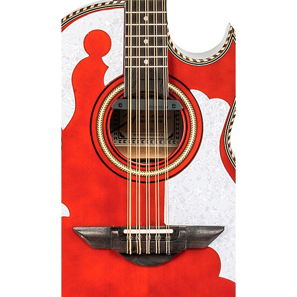 H. Jimenez LBQ4E El Patron Acoustic-Electric Bajo Quinto Transparent Red