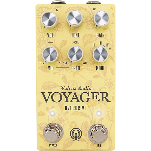 Walrus Audio Voyager Pre-Amp/Overdrive MKII Effects Pedal Floral Series 2024 Yellow