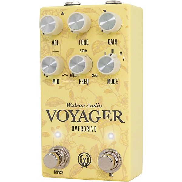 Walrus Audio Voyager Pre-Amp/Overdrive MKII Effects Pedal Floral Series 2024 Yellow