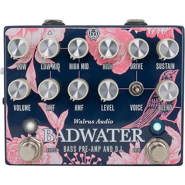 Walrus Audio Badwater Bass Pre-Amp D.I. Pedal Floral Series 2024 Blue