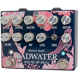 Walrus Audio Badwater Bass Pre-Amp D.I. Pedal Floral Series 2024 Blue