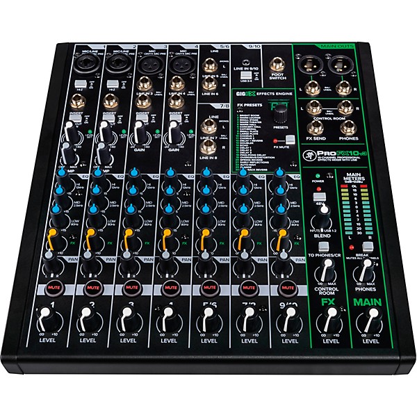Mackie ProFX10v3 10-Channel Mixer With Gator Mixer Bag and Cables