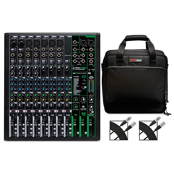 Mackie ProFX12v3 12-Channel Mixer With Gator Mixer Bag and Cables