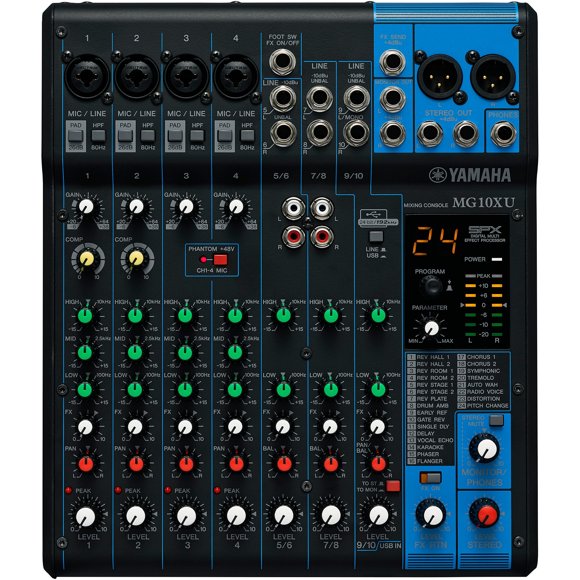 Yamaha MG10XU 10-Channel Mixer With Gator Mixer Bag and Cables