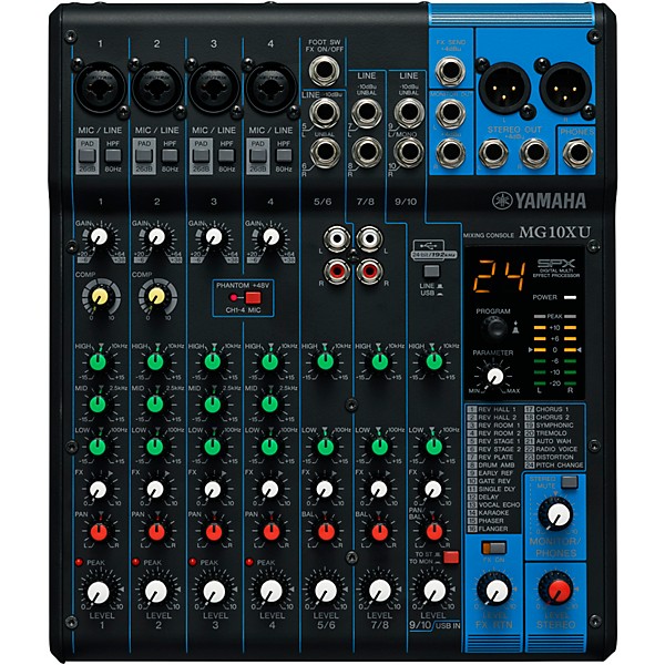 Yamaha MG10XU 10-Channel Mixer With Gator Mixer Bag and Cables