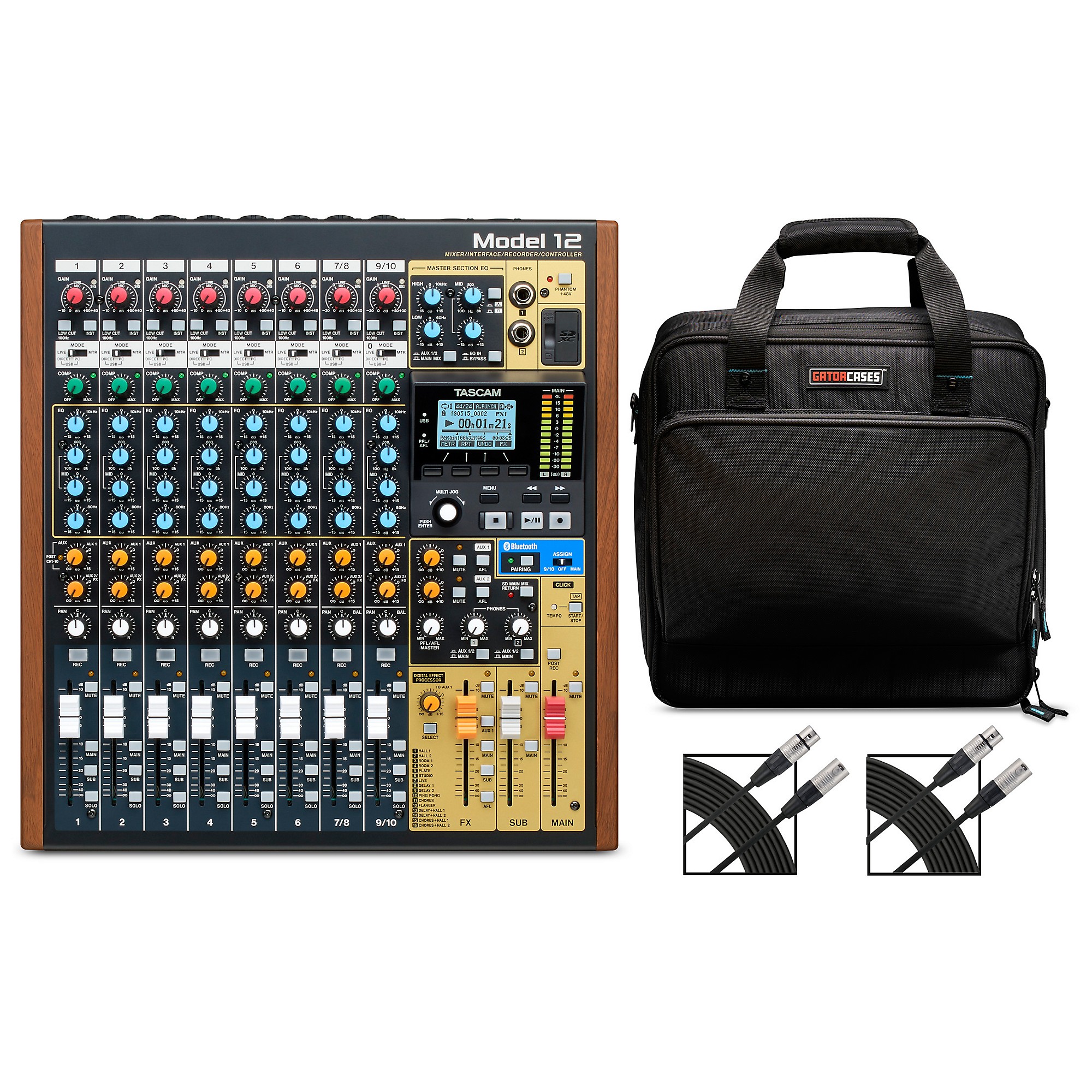 TASCAM Model 12 12-Channel All-in-One Mixer With Gator Mixer Bag