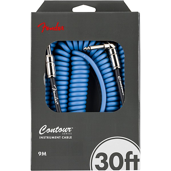 Fender Straight to Straight Instrument Contour Cable 30 ft. Lake Placid Blue