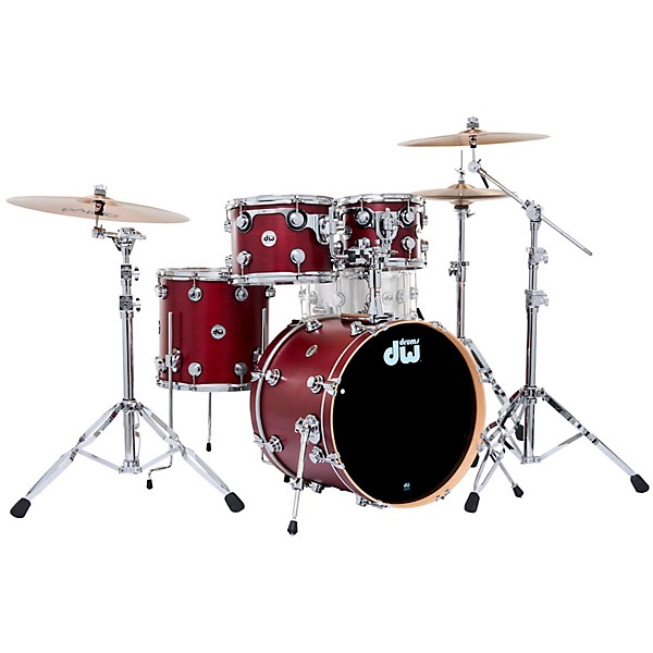 DW SSC Collectors Series 4-Piece Satin Oil Shell Pack With 20" Bass Drum Cherry Satin Oil