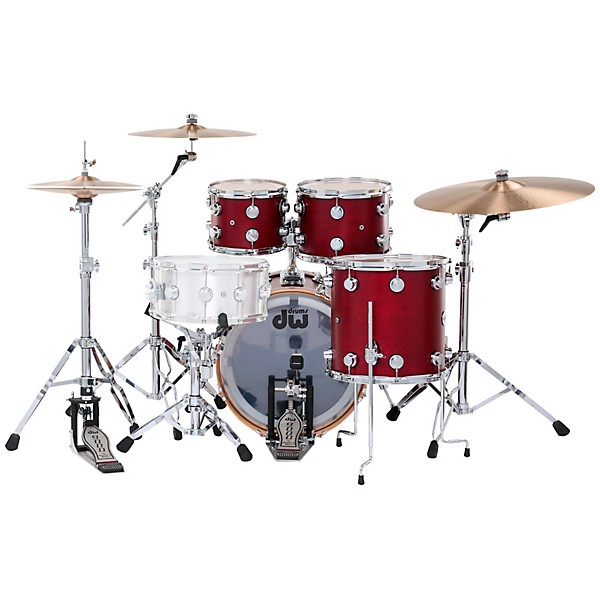 DW SSC Collectors Series 4-Piece Satin Oil Shell Pack With 20" Bass Drum Cherry Satin Oil