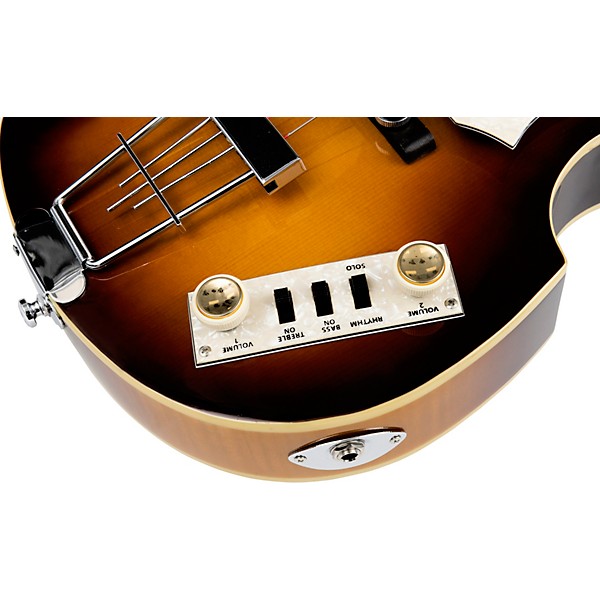 Hofner Ignition Series Short-Scale Violin Bass Guitar with Cavern Pickup Spacing Sunburst