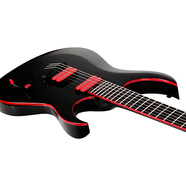 Schecter Guitar Research Sunset-6 Red Dawn Electric Guitar Gloss Black