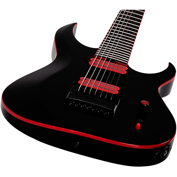 Schecter Guitar Research Sunset-7 ET Red Dawn Electric Guitar Gloss Black