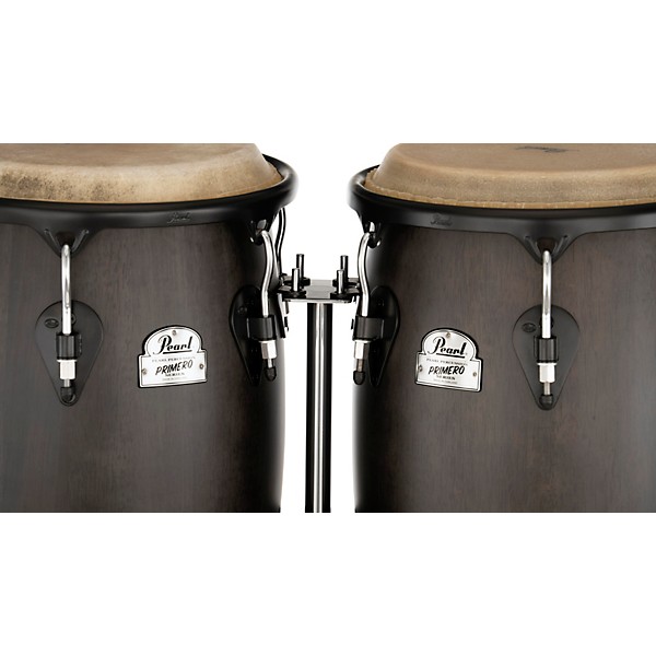 Pearl Conga and Tumba Set, 11.75" and 12.5" With Stand Sheer Black