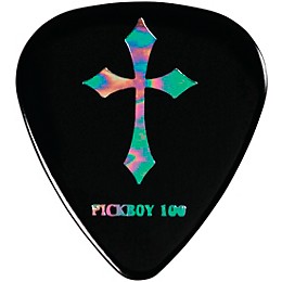 Pick Boy Heavy Metal Cross Black Celltex Guitar Picks 1.00 mm 10 Pack