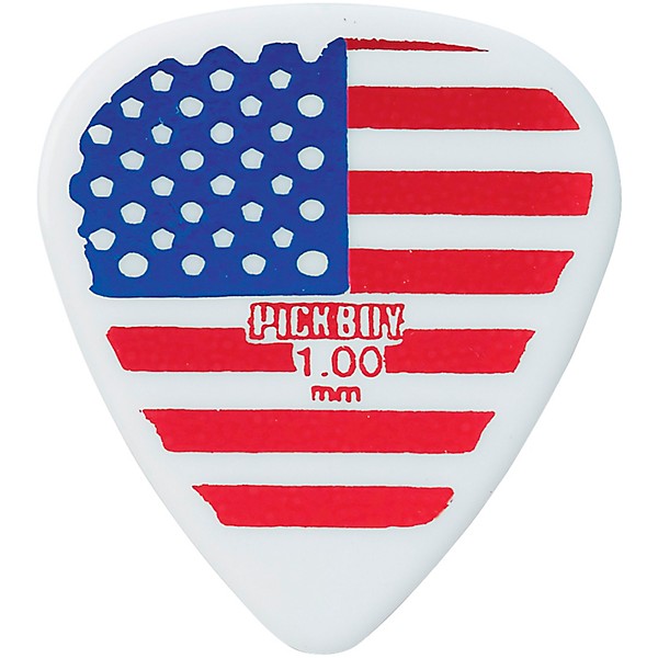 Pick Boy USA Flag Large Celltex Guitar Picks 1.00 mm 10 Pack