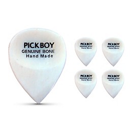 Pick Boy Hand-Made Bone Exotic Guitar Picks Heavy 5 Pack