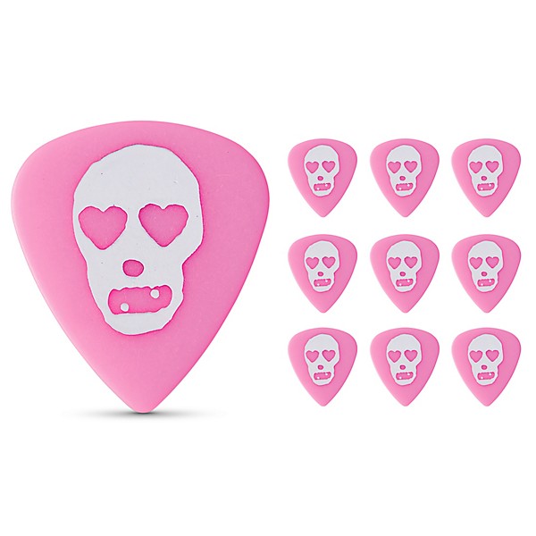 Pick Boy Angel Rocks Pink Heart Skull Polyacetal Guitar Picks 1.00 mm 10 Pack