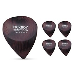 Pick Boy Hand-Made Rosewood Exotic Guitar Picks Heavy 5 Pack