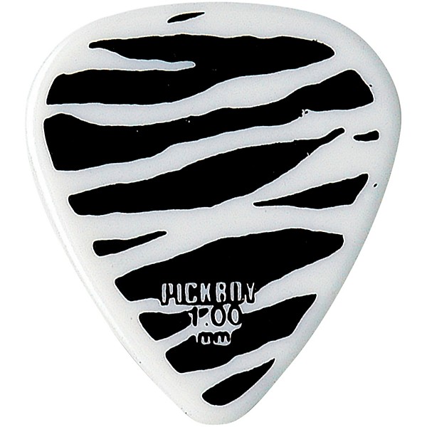 Pick Boy Heavy Metal Zebra Print Celltex Guitar Picks 1.00 mm 10 Pack