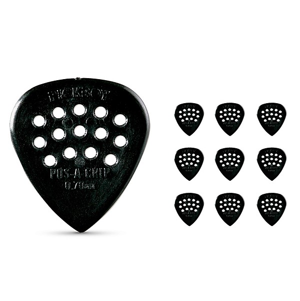 Pick Boy Pos-a-Grip Black Carbon/Nylon Guitar Picks .70 mm 10 Pack