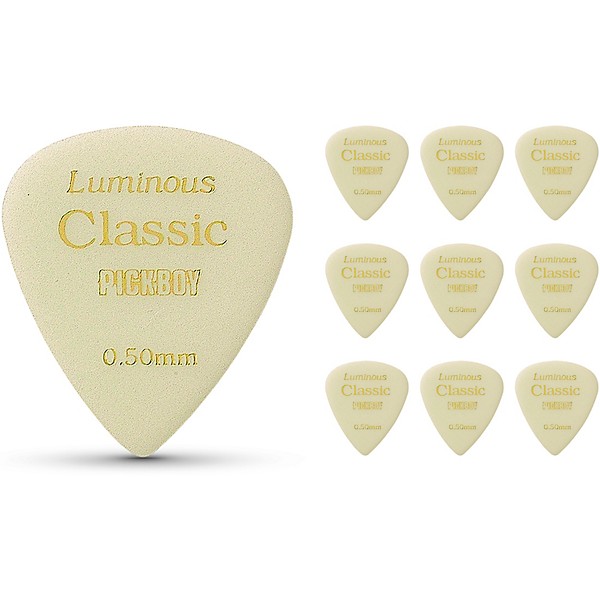 Pick Boy Glow in the Dark Luminous Cellulose Vintage Guitar Picks .50 mm 10 Pack