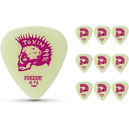 Pick Boy Skull Toxin 99 Glow in the Dark Celluloid Guitar Picks .75 mm 10 Pack