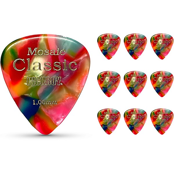 Pick Boy Classic Pickboy Mosaic Medium Raindrop Guitar Picks 1.00 mm 10 Pack