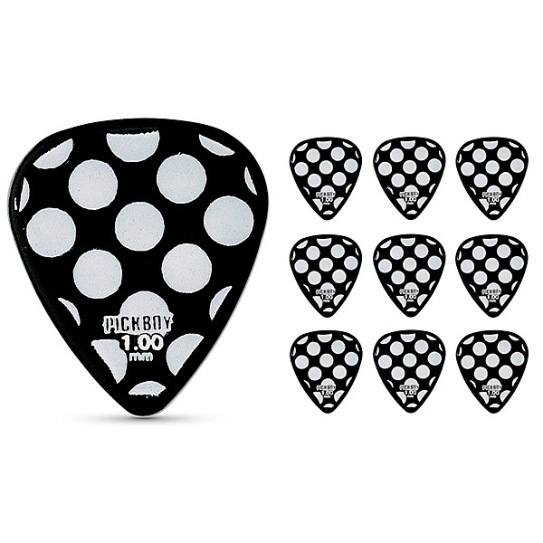 Pick Boy Heavy Metal Polk-a-Dots Celltex Guitar Picks 1.00 mm 10 Pack