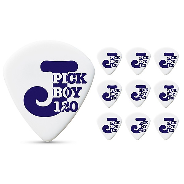 Pick Boy White Cellulose Jazz Guitar Picks 1.20 mm 10 Pack