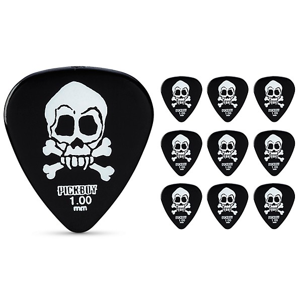 Pick Boy Fang Skull & Crossbones Celltex Guitar Picks 1.00 mm 10 Pack