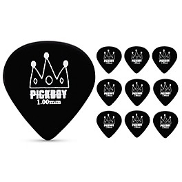 Pick Boy Round Raindrop Black with Crown C... Pick Boy Round Raindrop Black with Crown Cellulose Guitar Picks 1.00 mm 10 Pack