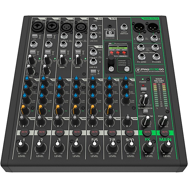 Mackie ProFX10GO 10-Channel Battery-Powered Analog Mixer