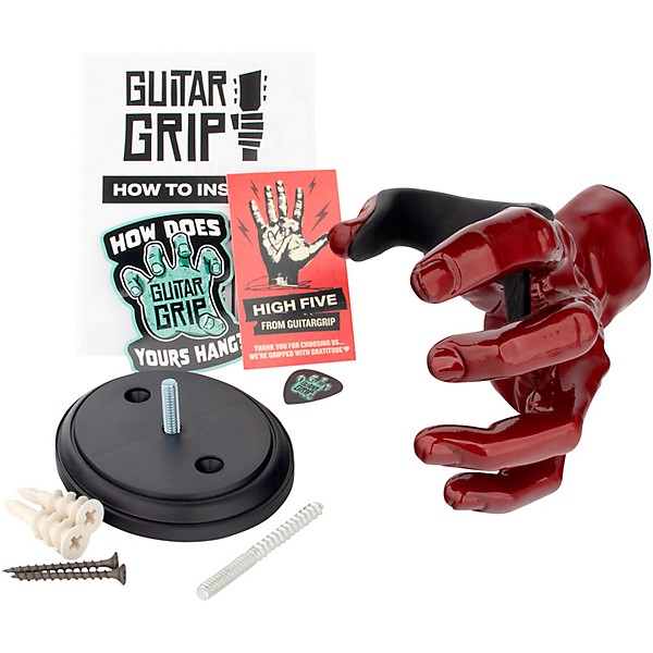 GuitarGrip Classic Grip Guitar Wall Hanger Metallic Red