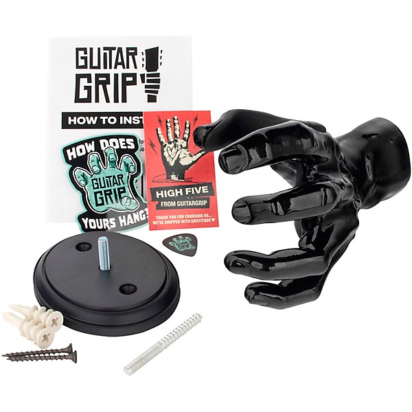 GuitarGrip Classic Grip Guitar Wall Hanger Metallic Black