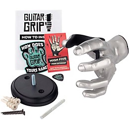 GuitarGrip Classic Grip Guitar Wall Hanger Metallic Silver