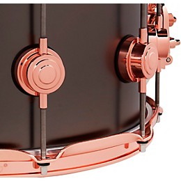 DW Collector's Series 14x6.5" Satin Black Over Brass Snare Drum With Copper Hardware 14 x 6.5 in. Satin Black Over Brass w/Copper Hardware