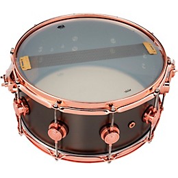 DW Collector's Series 14x6.5" Satin Black Over Brass Snare Drum With Copper Hardware 14 x 6.5 in. Satin Black Over Brass w/Copper Hardware