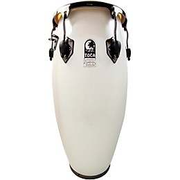 Toca Custom Deluxe Fiberglass Conga Margarita Blanca With Black Mirror Chrome Hardware 11 in.