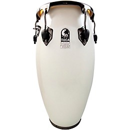 Toca Custom Deluxe Fiberglass Conga Margarita Blanca With Black Mirror Chrome Hardware 11.75 in.