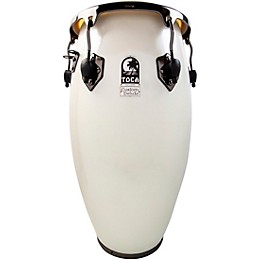 Toca Custom Deluxe Fiberglass Conga Margarita Blanca With Black Mirror Chrome Hardware 12.50 in.